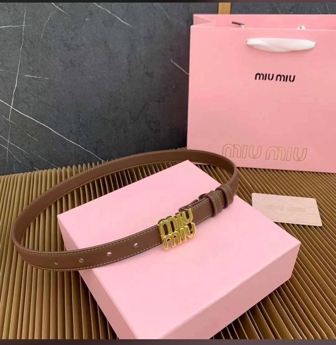 Miu Miu Ceinture Marron - vue 3
