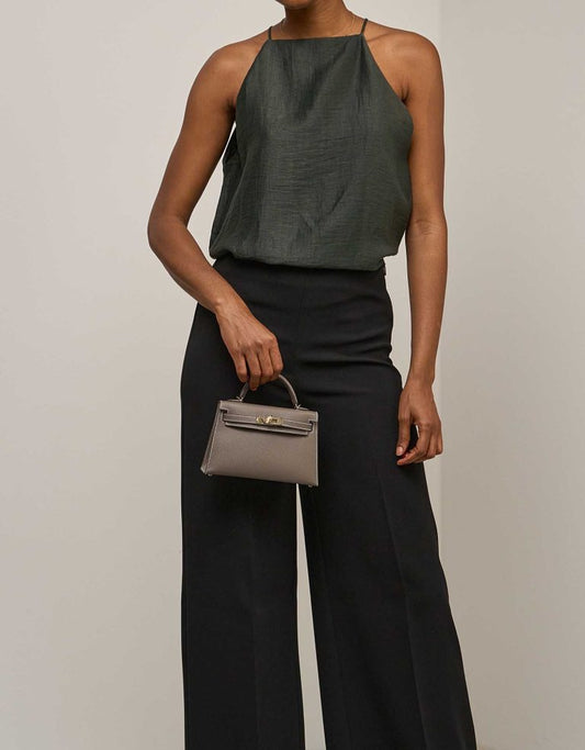 Hermes Kelly Mini Epsom Etoupe - vue 2
